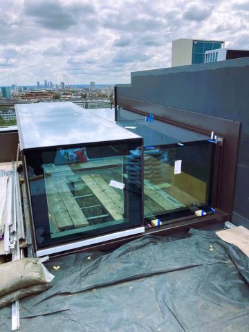 Box Sliding Rooflight Abutted One Wall Foreshortened View