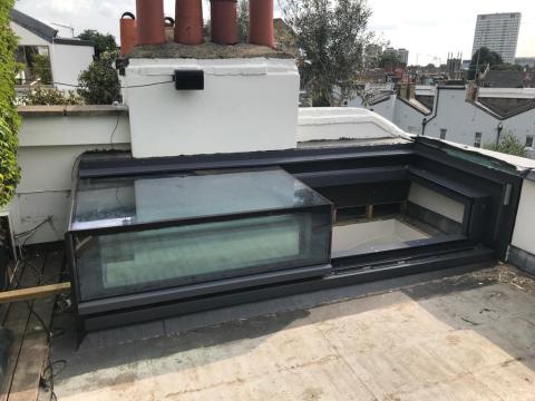 Box Sliding Rooflight Abutted to Two Walls