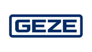 Geze 320x181 Logo with the word "GEZE" in blue uppercase letters inside a blue rectangular border.
