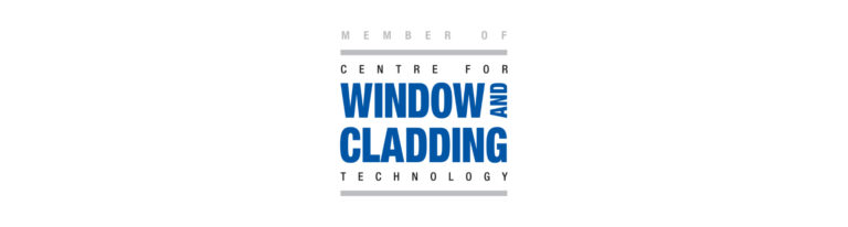 Logo with the words "Member of Centre for Window and Cladding Technology" in black and blue text on a white background.